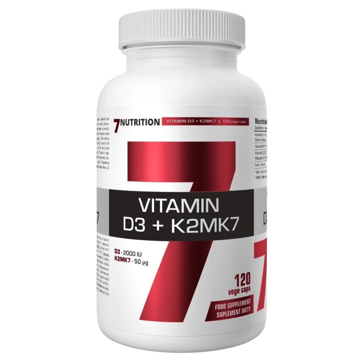 7Nutrition Vitamin D3 + K2MK7 2000 IU - 120 Capsules