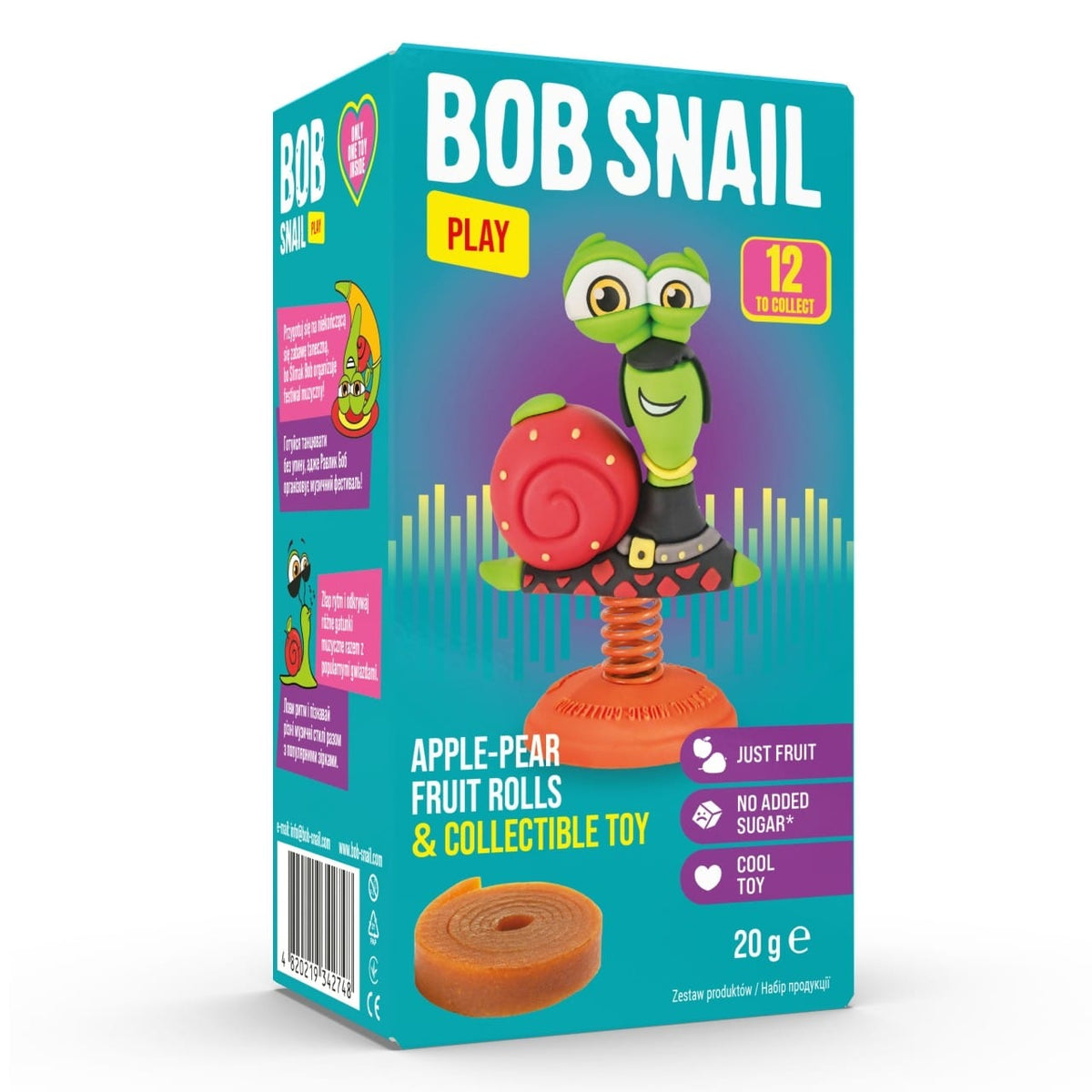 Bob Snail Toy with Apple-Pear Snack - 20 g