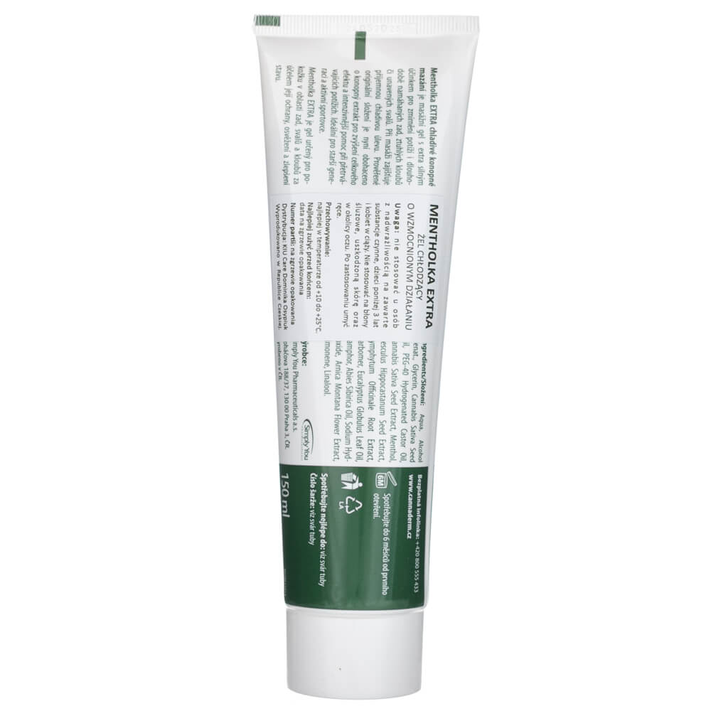 Cannaderm Mentholka EXTRA Cooling Gel for Muscle and Joint Pain - 150 ml