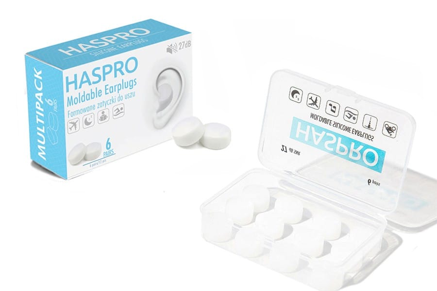 Haspro MOLD 6P White Moulded Earplugs - 6 pairs