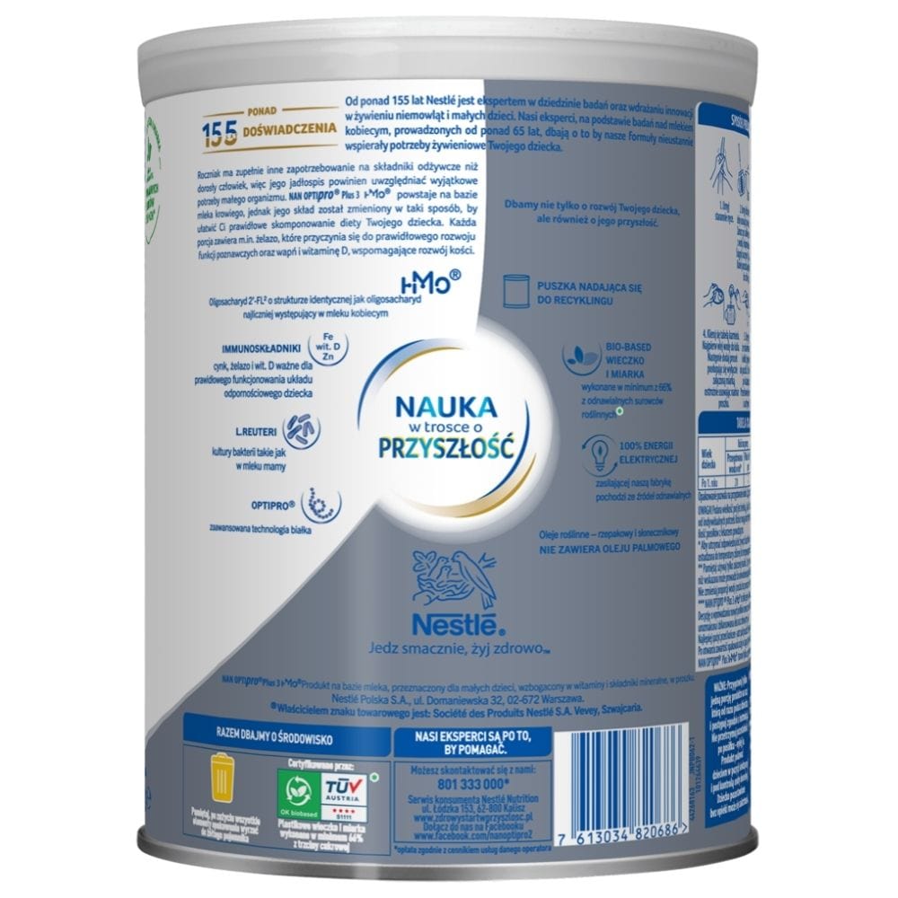 Nestle NAN OPTIpro Plus 3 HMO, Milk- Based Product for Infants - 800 g