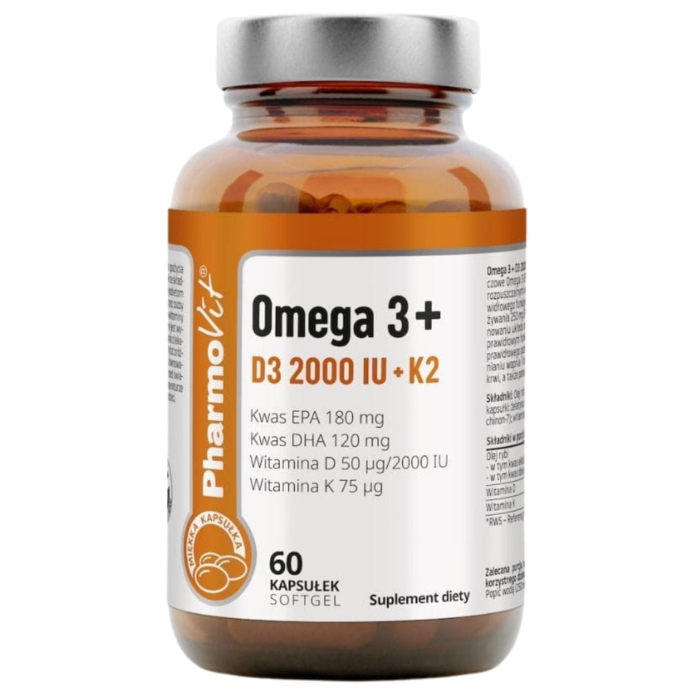 PharmoVit Omega 3 + D3 2000 IU + K2 - 60 Capsules
