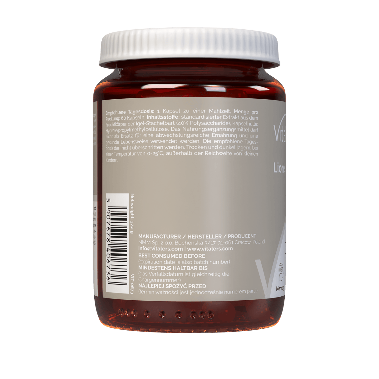 Vitaler's Lion's Mane 500 mg - 60 Capsules