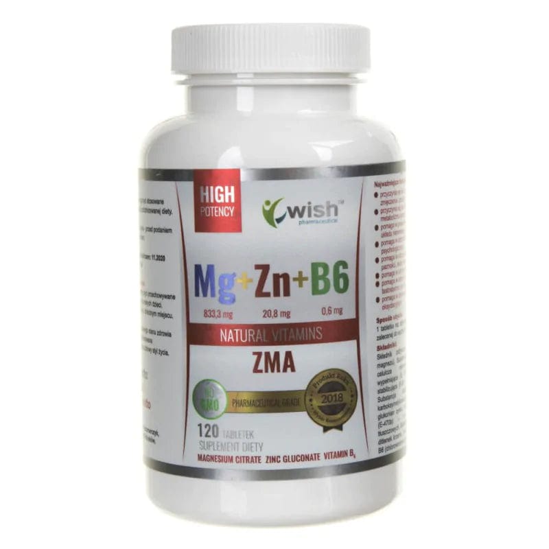 Wish Magnesium Zinc Vitamin B6 - 120 Tablets