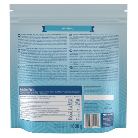 7Nutrition Cream of Rice Porridge, Natural - 1kg