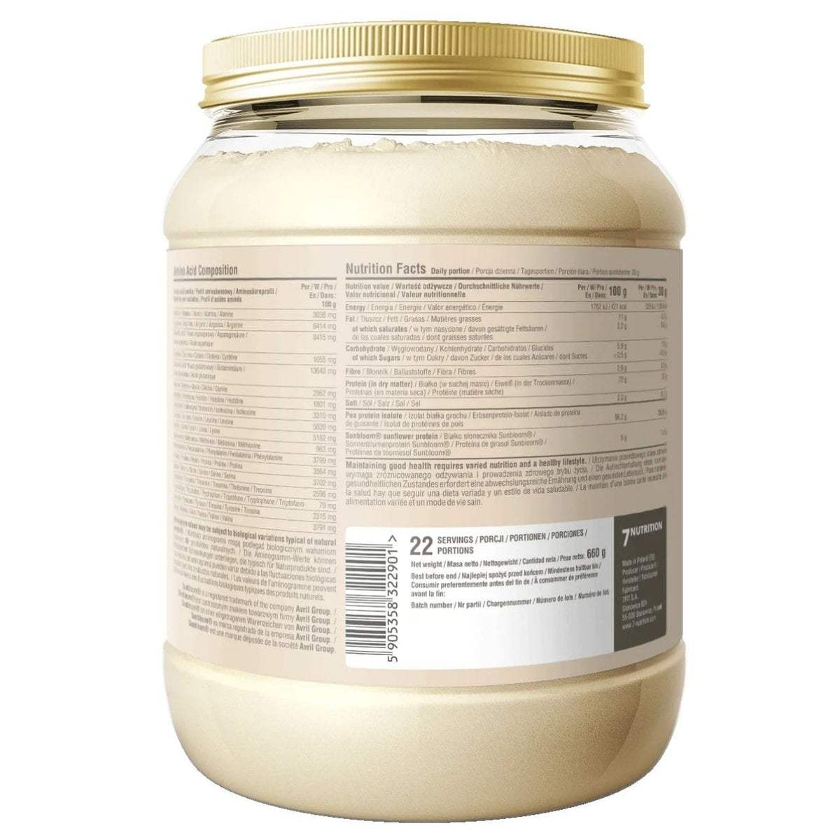 7Nutrition Vegan Protein, Vanilla Cream - 660 g