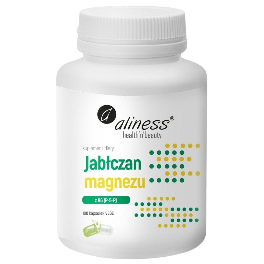 Aliness Magnesium Malate 100 mg with Vitamin B6 (P-5-P) - 100 Capsules