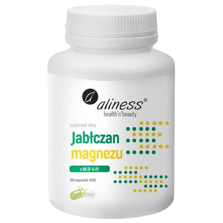 Aliness Magnesium Malate 100 mg with Vitamin B6 (P-5-P) - 100 Capsules