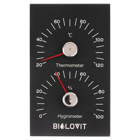 Bilovit Sauna Thermometer with Hygrometer - Black