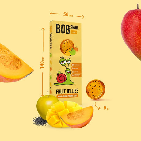 Bob Snail Apple-Mango-Pumpkin-Chia Fruit Jelly with No Added Sugar - 27 g