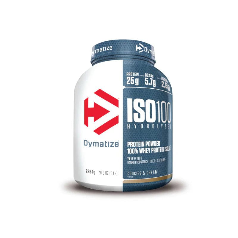 Dymatize ISO 100 Hydrolyzed Whey Protein Isolate, Cookies & Cream - 2264 g