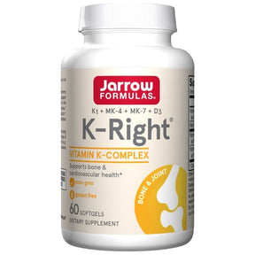 Jarrow Formulas K-Right, Vitamins K + D3 2000 IU - 60 Capsules