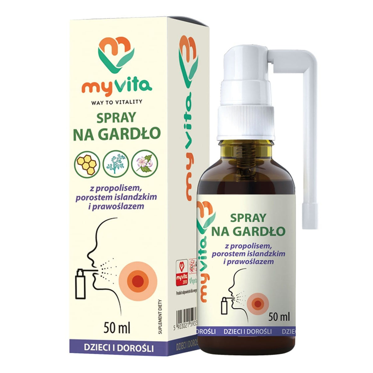 MyVita Throat Spray for Children and Adults with Propolis - 50 ml