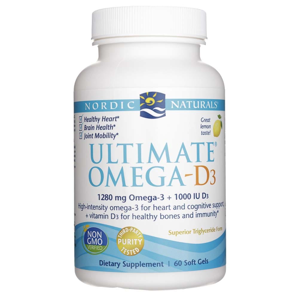 Nordic Naturals Ultimate Omega-D3, Lemon Flavor 250 mg - 60 Softgels