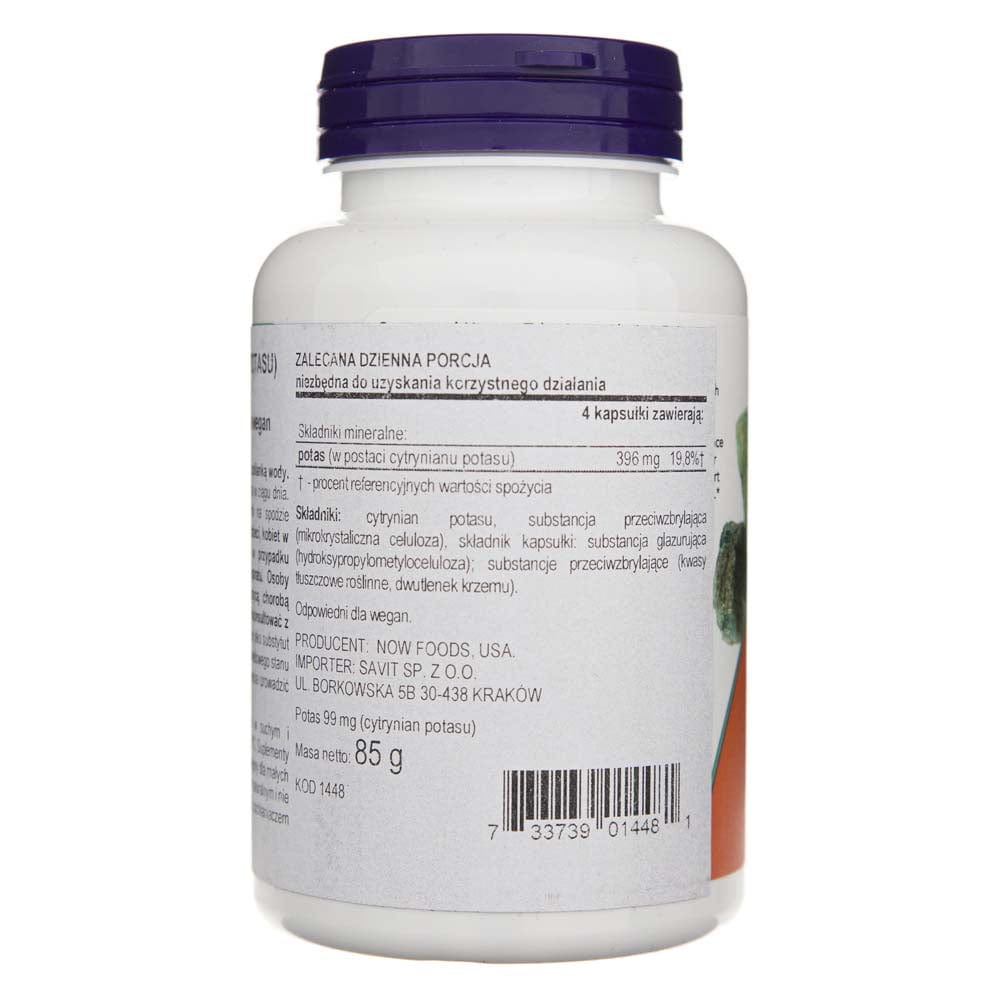 Now Foods Potassium Citrate 99 mg - 180 Veg Capsules