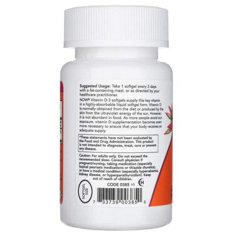 Now Foods Vitamin D3 10000 IU - 240 Softgels