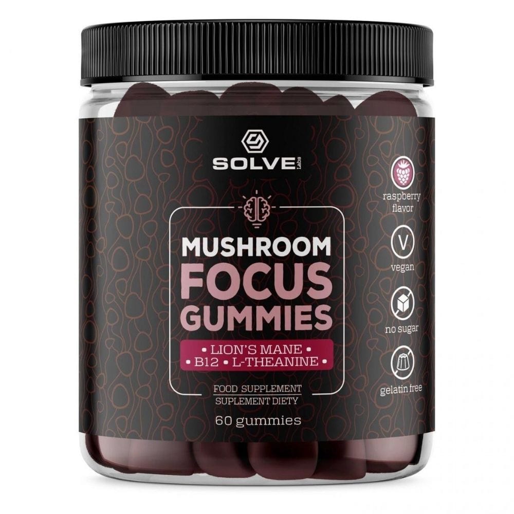 Solve Labs Mushroom Focus Lion's Mane, Raspberry - 60 Gummies