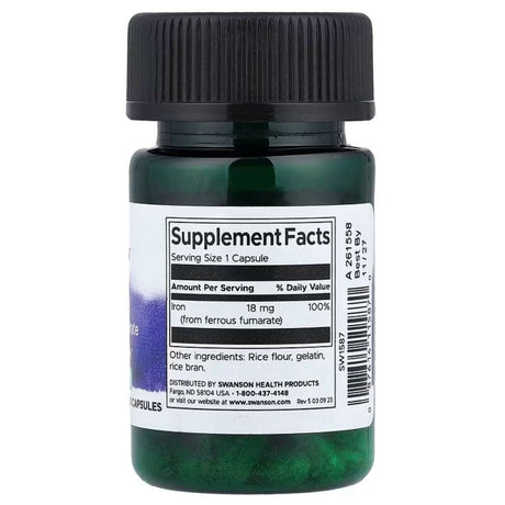 Swanson Iron Fumarate 18 mg - 60 Capsules