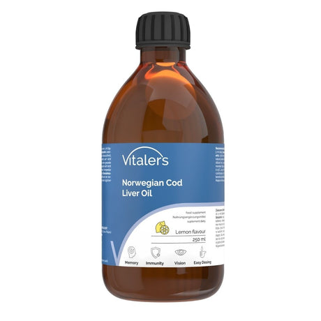 Vitaler's Omega-3 Norwegian Cod Liver Oil 1250 mg, Lemon - 250 ml