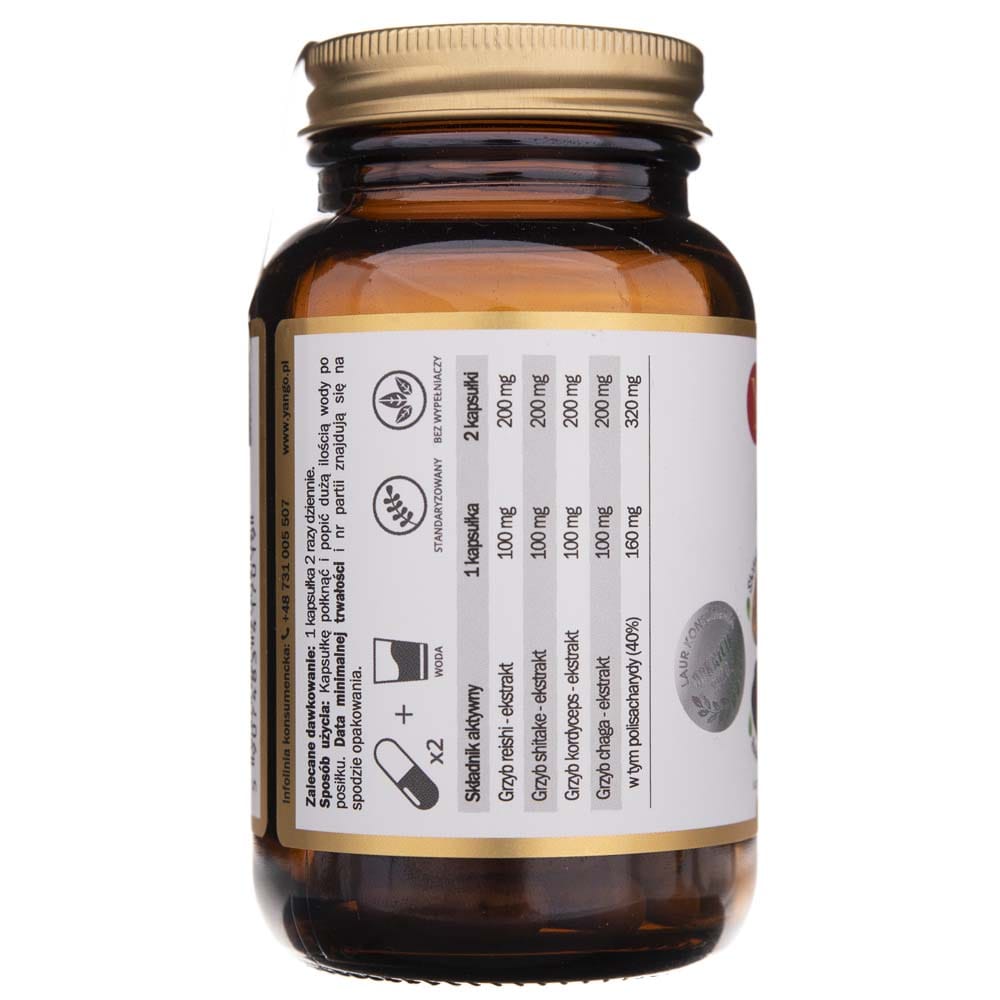 Yango APCC™ - Reishi, Shitake, Cordyceps, Chaga - 50 Capsules