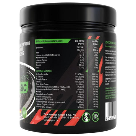 ZEC+ Kickdown Basic, Pre-Workout Booster, Blood Orange - 380 g