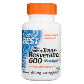Doctor's Best  High Potency Trans-Resveratrol 600 mg - 60 Veg Capsules
