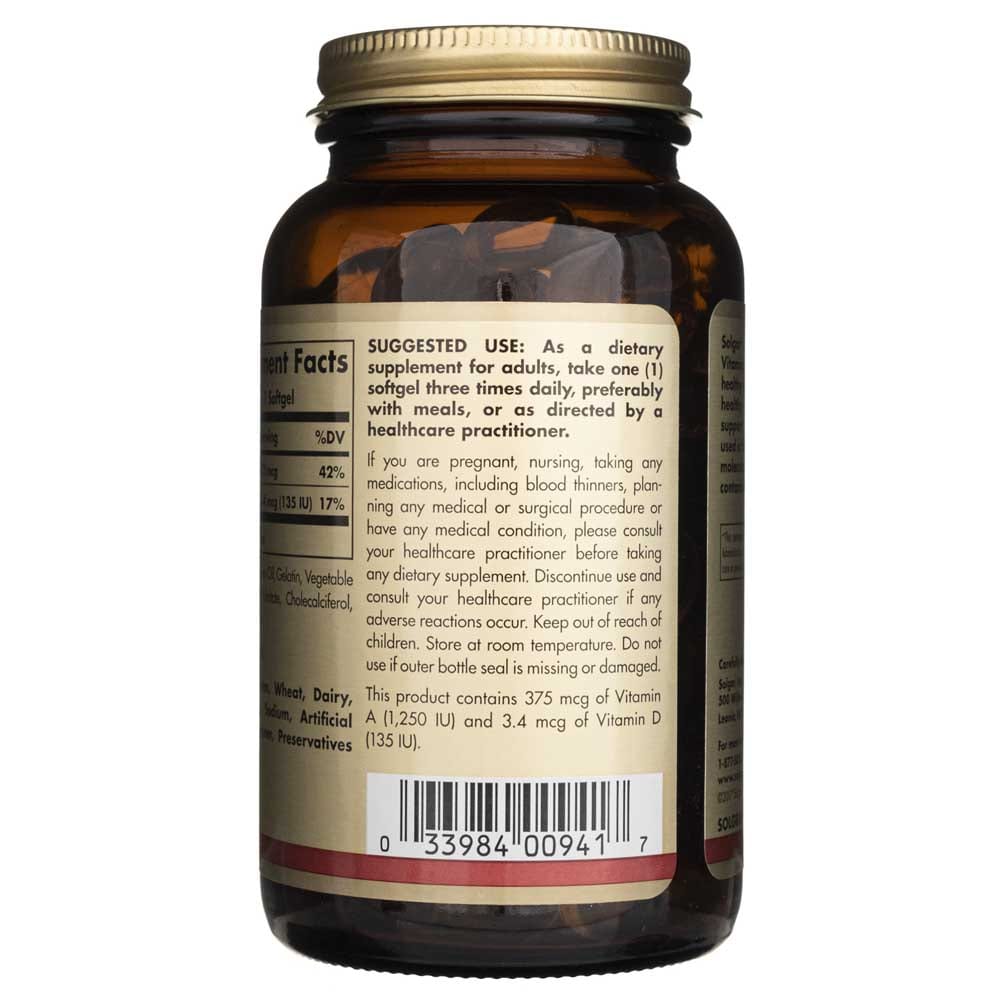 Solgar Cod Liver Oil (Vitamins A&D) - 250 Softgels