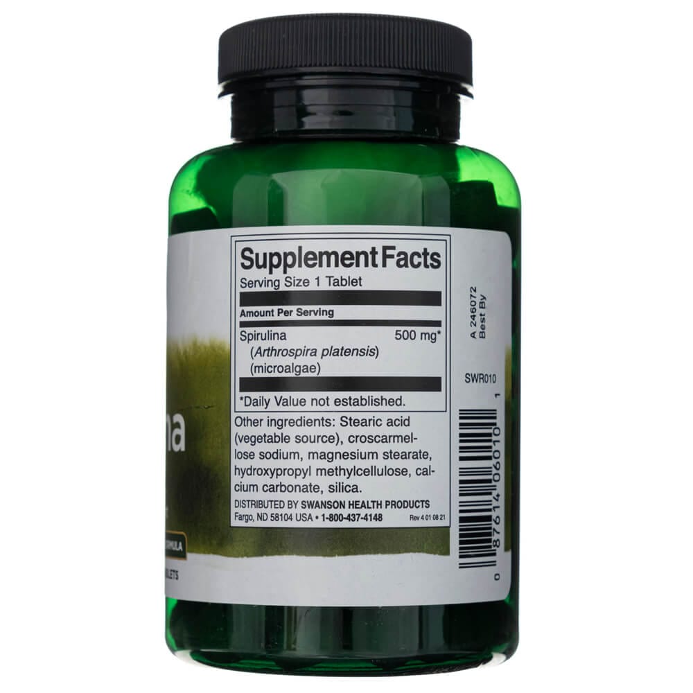 Swanson Spirulina 500 mg - 180 Tablets